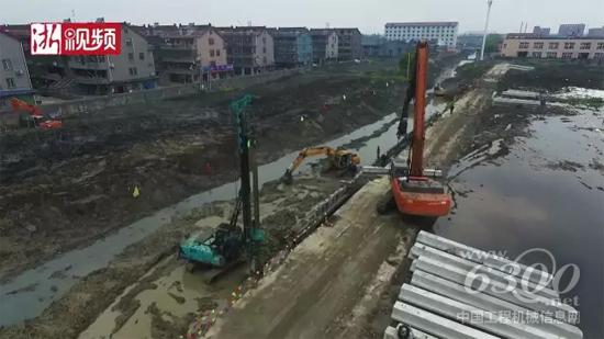 泰信KR80K小型旋挖钻机参与浙江污水河道整治行动