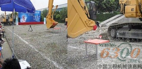 操作手挖掘机叠香槟杯比赛现场