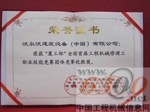 沃尔沃建筑设备 厦工杯 获奖